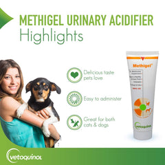 Vetoquinol Methigel texture gel douce favorisant l'acceptation.