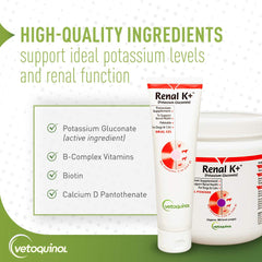 Poudre poulet-poisson Vetoquinol Renal K+ pour chats.