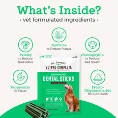 VetPro Complete: bâton dentaires à la menthe pour une haleine plus fraîche.
