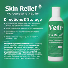 Zones irritées du chien traitées localement avec Vetr Skin Relief