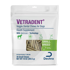 Vetradent Veggie : emballage pratique pour friandises dentaires faciles à stocker.