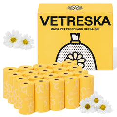 Vetreska Daisy - rouleaux sacs crottes - parfum marguerite pour balades propres