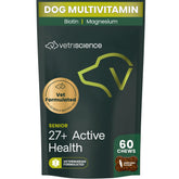 VetriScience Senior 27+ Active Health : bouteille de friandises pour chiens seniors, soutien quotidien