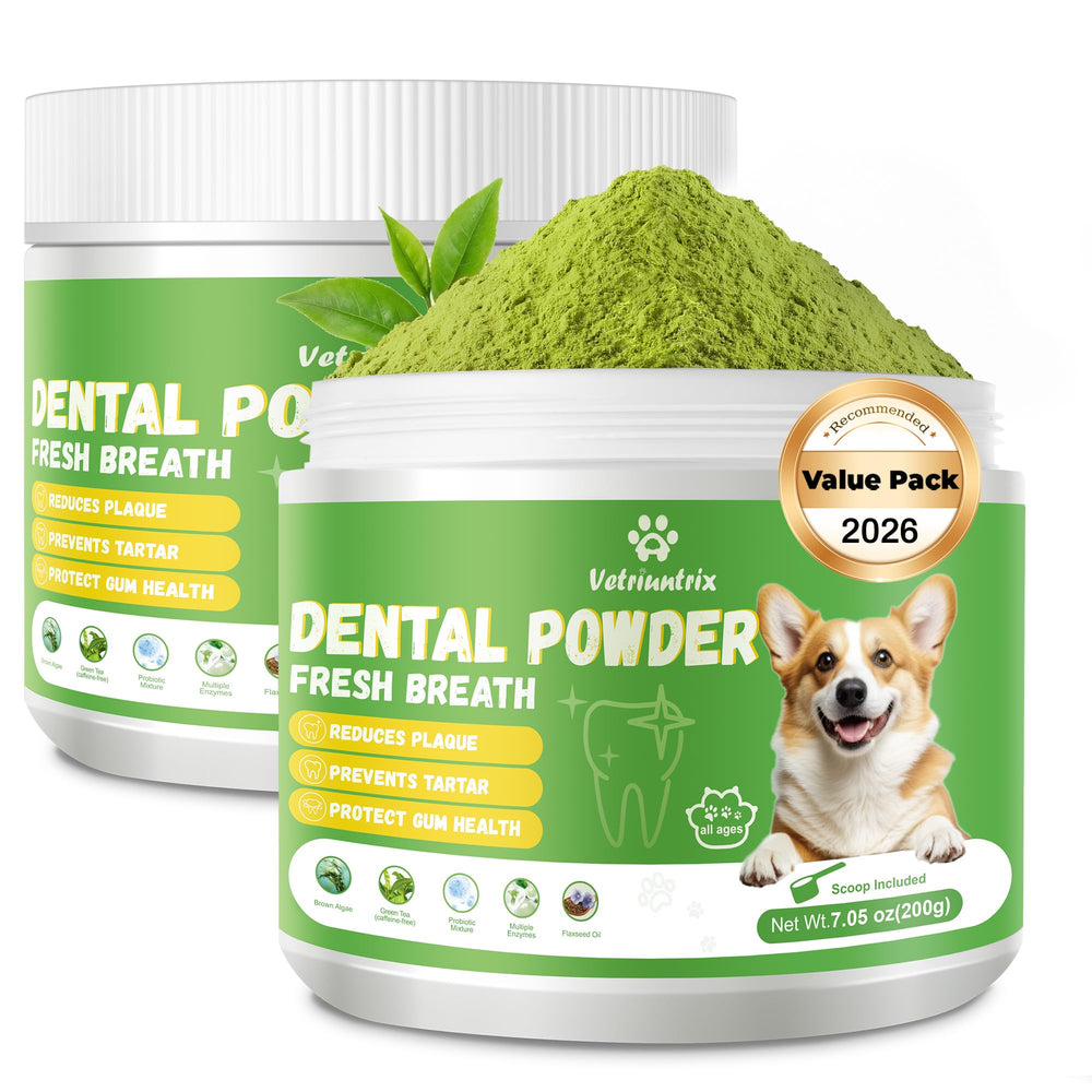 Vetriuntrix poudre dentaire chien emballage facile et dosage clair.