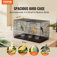 VEVOR cage oiseaux division amenagee montrant séparation des habitats