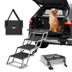 VEVOR Escaliers pour chien – 4 étapes pliables facilitant l’accès à la voiture.
