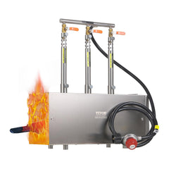 VEVOR Forge Propane Portable: trois bruleurs pour forgeage efficace et homogène.