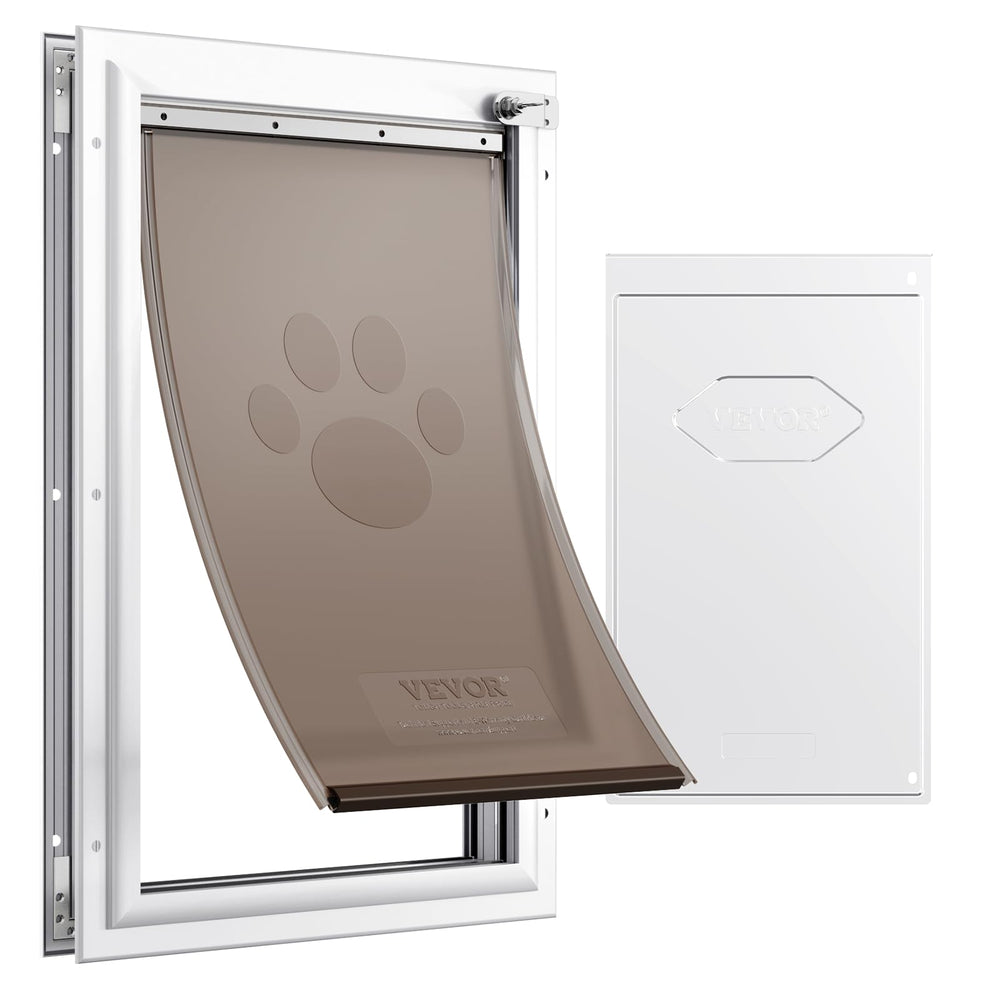 VEVOR porte-chien-interieur-exterieur: cadre blanc robuste, idéal pour usage intérieur et extérieur.