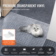 VEVOR Protège-Moquette Animaux vinyle transparent et résistant à l'eau.