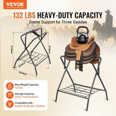 VEVOR support-selle-robuste-carbone, cadre durable pour selles anglaises et de style occidental.