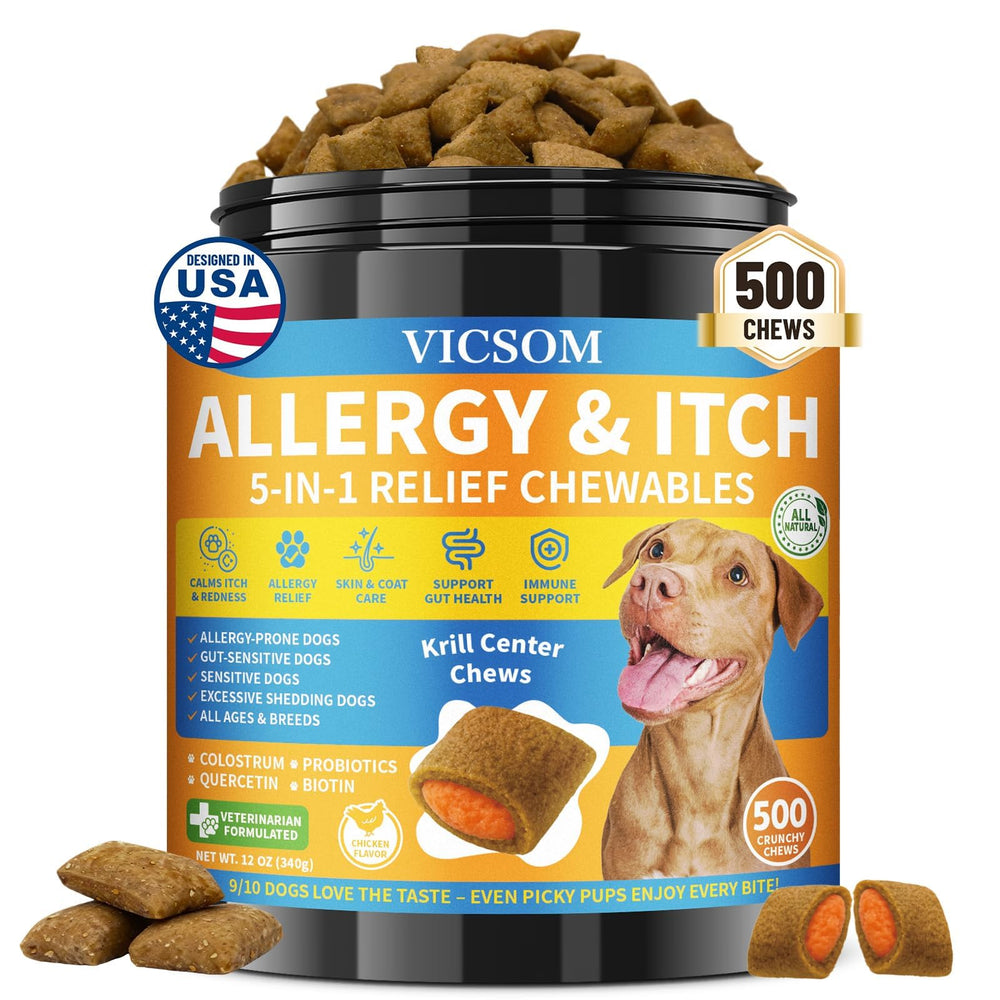 VICSOM friandises chien-allergie – bouteille prête à l'emploi pour l'alimentation quotidienne