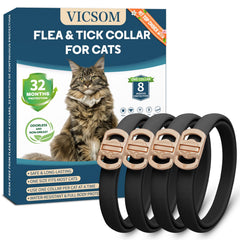 Le collier anti-puces VICSOM pour chat, lot de 4, protection durable.