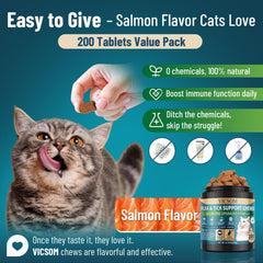 VICSOM formule naturelle anti-puces et tiques pour chats, sans produits agressifs.