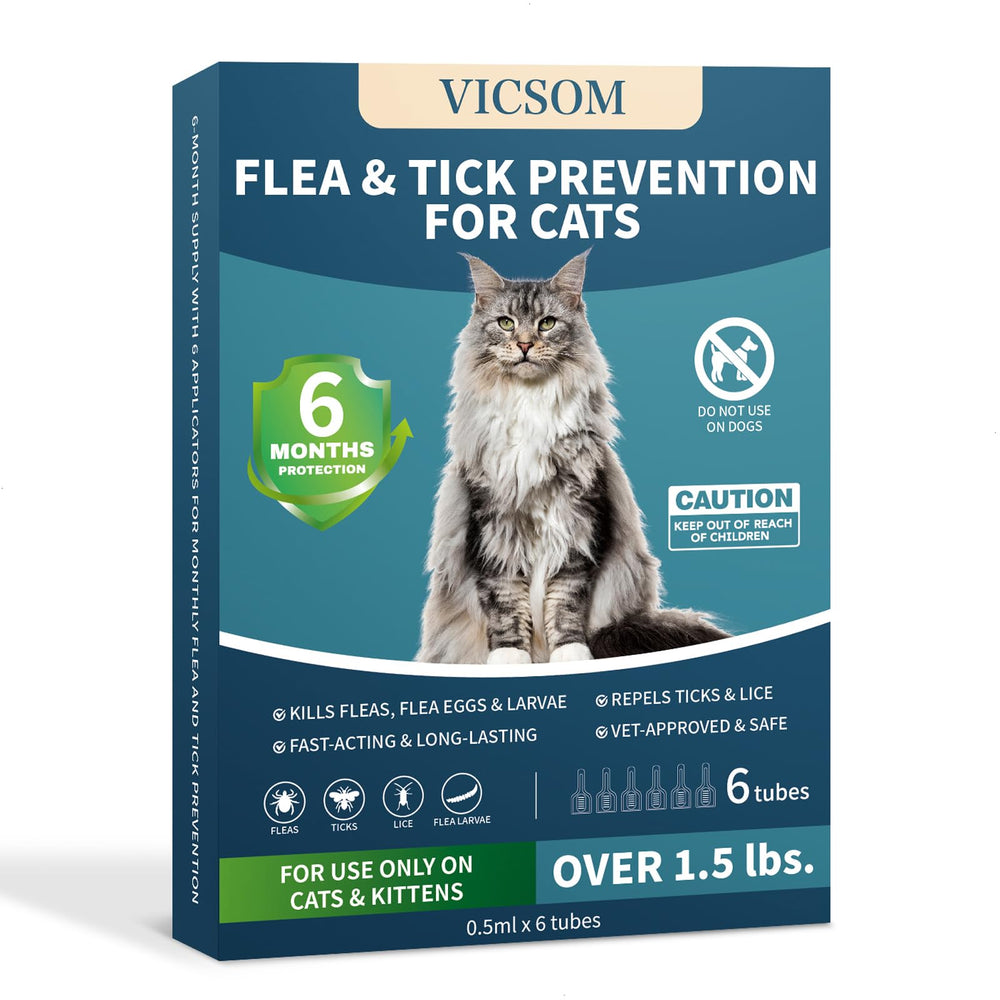 Gouttes topiques VICSOM dans la bouteille pour chat, protection rapide.