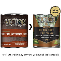 VICTOR texture en sauce, dinde et patate douce, parfait comme topping pour croquettes.