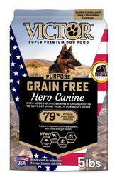 VICTOR croquettes sans cereales hero canine dans un sac de 5 livres adaptees chiens actifs.