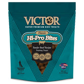 VICTOR Hi-Pro Bites au bœuf réel, premier ingrédient, snack protéiné pour chiens actifs.