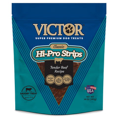 VICTOR Hi-Pro Strips boeuf reel, snack tendre pour chiens actifs et motivés