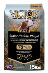 VICTOR Senior Poids Sain — croquettes dans un sac, aide potentielle à la gestion du poids.