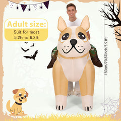 VioraWhite costume gonflable chien - vue visage mignon pour Halloween.