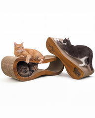 VIRAAGYIYOU grattoir chat horizontal 2 en 1, repos et griffage possibles.