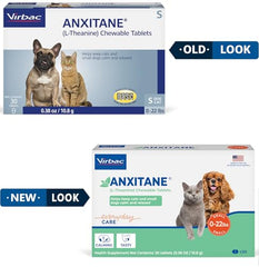 Tablettes goût poulet Virbac ANXITANE®, faciles à donner lors de situations stressantes.