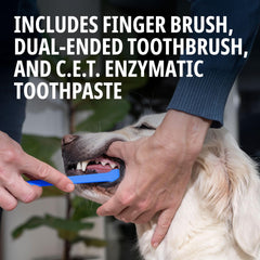 Virbac brosse dentaire double-face, pratique et douce pour les dents de votre chien.