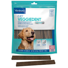 Virbac CET Veggiedent FR3SH, friandises dentaires pour chien grand, nettoie dents et rafraîchit l'haleine.