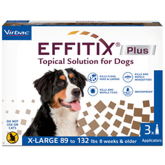 Flacon topique Virbac Effitix Plus prêt à l’application sur le chien