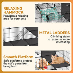 VISCOO cage chat portes multiples: accès pratique et nettoyage facilité.