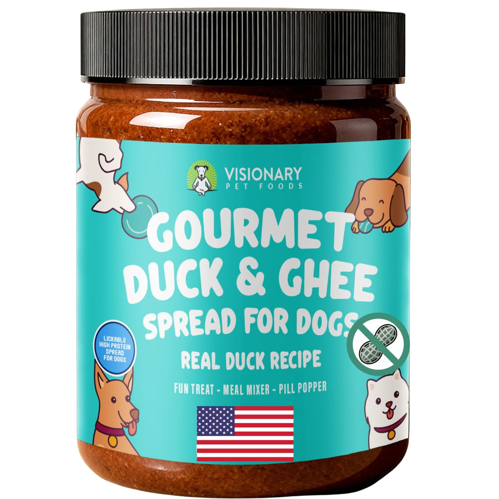 Visionary Pet Foods Pâte de Canard: bocal de 340 g, riche en protéines pour chiens actifs.