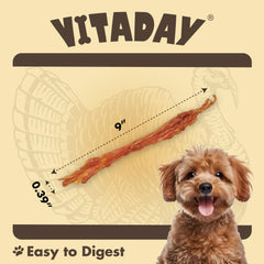 VITADAY Tendons dinde tissés à la main, mastication plus longue et sécurisée.