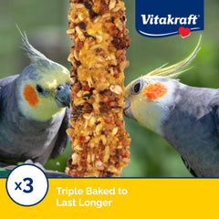 Vitakraft Bâtons calopsitte triple cuisson, expérience croquante accrue.
