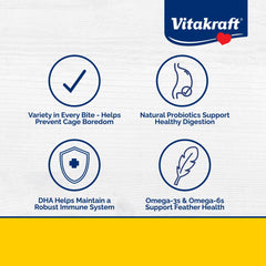 Vitakraft Menu Perruche, carottes et papaye: douceur tropicale et texture agréable.