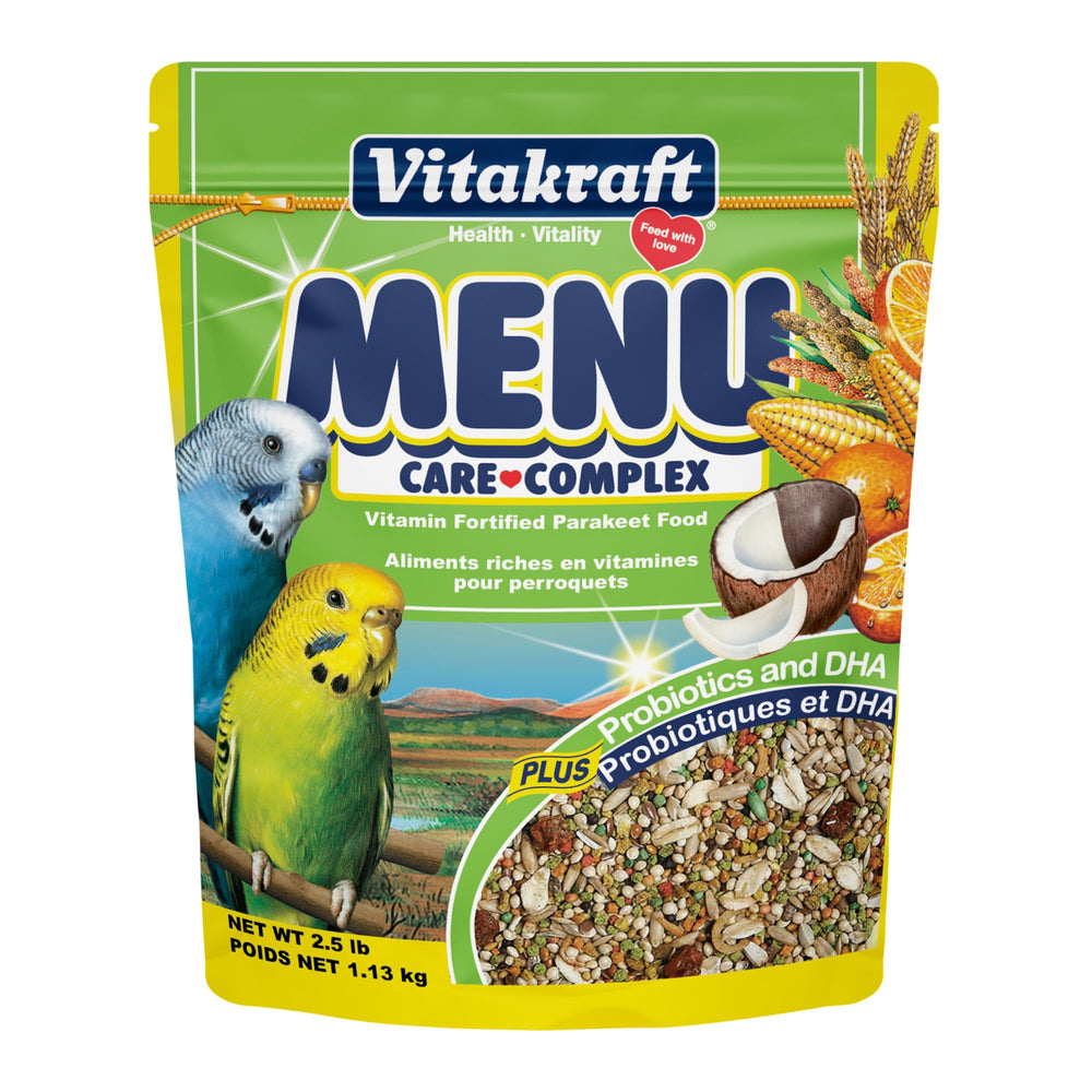 Vitakraft Menu Perruche, graines variées: croquant nourrissant pour une alimentation équilibrée.