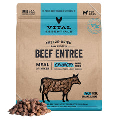 Vital Essentials boeuf lyophilise mini-nibs: repas rapide et croquant pour chien