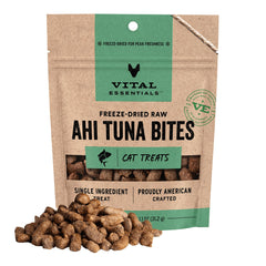 Vital Essentials bouchées thon ahi lyophilisées pour chats, protéine élevée.