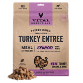 Vital Essentials mini-nibs dinde croustillants, repas complet pour chiens actifs.