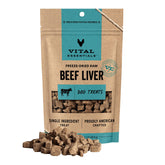 Vital Essentials Foie de bœuf lyophilisé: bouchée protéinée pour chiens actifs.