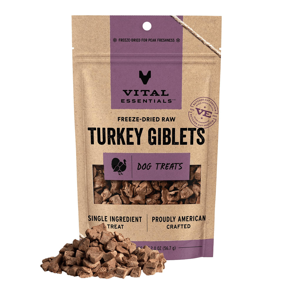 Vital Essentials organes-dinde séchés, source naturelle de protéines pour muscles et énergie.
