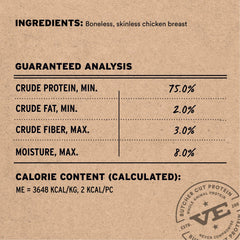 Vital Essentials Poitrine poulet lyophilisée, emballage pratique pour voyage et maison.
