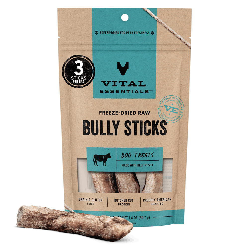 Vital Essentials - stick bully séché pour chien, source protéique naturelle et énergie durable.