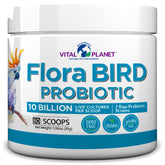 Vital Planet Flora Bird Probiotique, poudre, 10 milliards, soutien digestif potentiel.