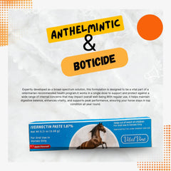 Vital Vine pâte vermectine lisse – administration facile pour chevaux.