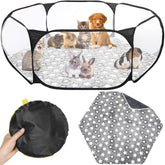 VitalCozy enclos hexagonal transparent, ensemble pret a l emploi pour petits animaux.