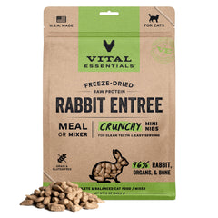Vital Essentials bol-chat-morceaux-croquants-lapin, texture croquante et alimentation complète pour votre chat.