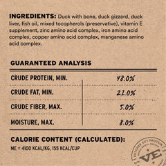 Vital Essentials canard, organes et os en morceaux lyophilisés pour repas équilibré