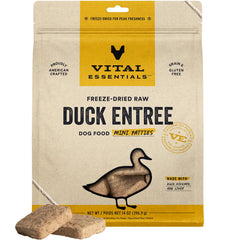 Vital Essentials galettes canard cru mini pour chien actif.
