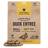 Vital Essentials, bouchées mous au canard cru pour l'énergie du chien.