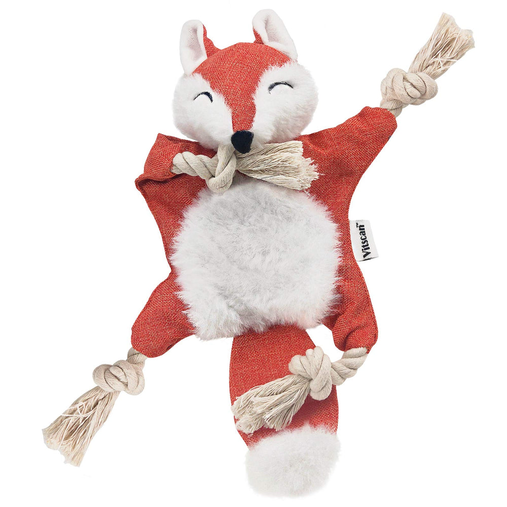 Jouet renard Vitscan pour chien avec couineur, stimulation auditive et distraction durable.